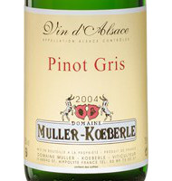 tiquette du Muller Koeberl - Pinot gris - Tradition