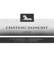 tiquette du Chteau Saincrit - Licorne argent 